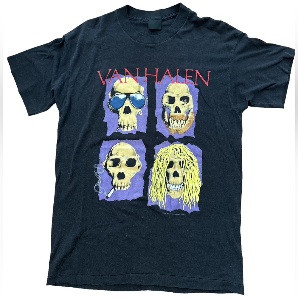 Vintage Van Halen 1988 World Tour Concert T-Shirt  Size Large OU812‎ Rare Shirt!